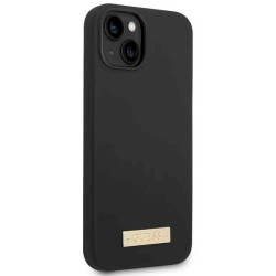 Guess GUHMP14MSBPLK Hardcase Silicone Logo Plate MagSafe for iPhone 14 Plus / 15 Plus 6.7" / black