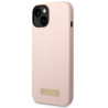 Guess GUHMP14MSBPLP Hardcase Silicone Logo Plate MagSafe for iPhone 14 Plus/15 Plus 6.7" / pink