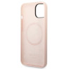 Guess GUHMP14MSBPLP Hardcase Silicone Logo Plate MagSafe for iPhone 14 Plus/15 Plus 6.7" / pink