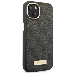 Guess GUHMP14MU4GPRK Hardcase 4G Logo Plate MagSafe for iPhone 14 Plus/15 Plus 6.7" / black