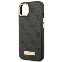 Guess GUHMP14MU4GPRK Hardcase 4G Logo Plate MagSafe for iPhone 14 Plus/15 Plus 6.7" / black