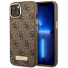 Guess GUHMP14MU4GPRW Hardcase 4G Logo Plate MagSafe for iPhone 14 Plus / 15 Plus 6.7" / brown