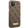 Guess GUHMP14MU4GPRW Hardcase 4G Logo Plate MagSafe for iPhone 14 Plus / 15 Plus 6.7" / brown