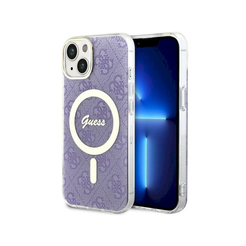 Guess GUHMP14SH4STU Hardcase 4G MagSafe for iPhone 14 / 15 / 13 6.1" / purple