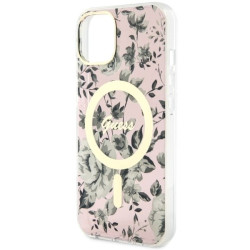 Guess GUHMP14SHCFWSP Hardcase Flower MagSafe for iPhone 14/15/13 6.1" / pink