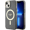 Guess GUHMP14SHCMCGK Glitter Gold MagSafe Hardcase for iPhone 14 / 15 / 13 6.1" / black