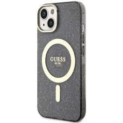 Guess GUHMP14SHCMCGK Glitter Gold MagSafe Hardcase for iPhone 14 / 15 / 13 6.1" / black