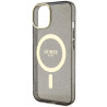 Guess GUHMP14SHCMCGK Glitter Gold MagSafe Hardcase for iPhone 14 / 15 / 13 6.1" / black