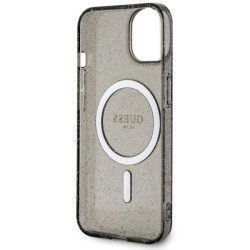 Guess GUHMP14SHCMCGK Glitter Gold MagSafe Hardcase for iPhone 14 / 15 / 13 6.1" / black