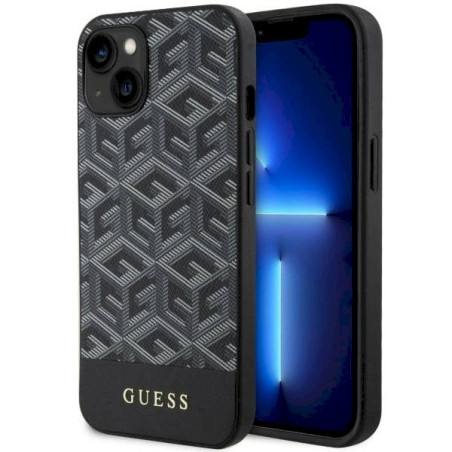 Guess GUHMP14SHGCFSEK GCube Stripes MagSafe Hardcase for iPhone 14 / 15 / 13 6.1" / black