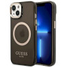 Guess GUHMP14SHTCMK Hardcase Gold Outline Translucent MagSafe for iPhone 14 / 15 / 13 6.1" / black
