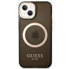 Guess GUHMP14SHTCMK Hardcase Gold Outline Translucent MagSafe for iPhone 14 / 15 / 13 6.1" / black