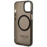 Guess GUHMP14SHTCMK Hardcase Gold Outline Translucent MagSafe for iPhone 14 / 15 / 13 6.1" / black