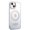 Guess GUHMP14SHTCMU Hardcase Gold Outline Translucent MagS for iPhone 14 / 15 6.1" / purple