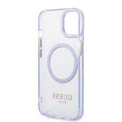 Guess GUHMP14SHTCMU Hardcase Gold Outline Translucent MagS for iPhone 14 / 15 6.1" / purple