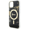 Guess GUHMP14SHTMRSK Hardcase Golden Marble MagSafe for iPhone 14 / 15 6.1" / black
