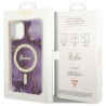 Guess GUHMP14SHTMRSU Golden Marble MagSafe Hardcase for iPhone 14 / 15 / 13 6.1" / purple
