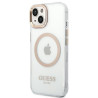 Guess GUHMP14SHTRMD Hardcase Metal Outline Magsafe for iPhone 14 / 15 / 13 6.1" / gold