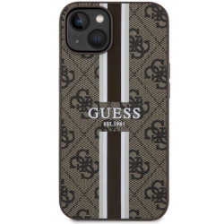 Guess GUHMP14SP4RPSW Hardcase 4G Printed Stripes MagSafe for iPhone 14 / 15 / 13 6.1" / brown