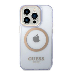 Guess GUHMP14XHTCMU Hardcase Gold Outline Translucent MagSafe for iPhone 14 Pro Max 6,7" / purple
