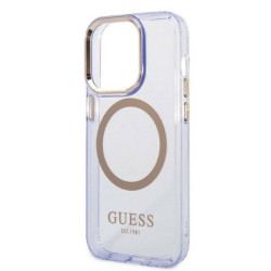 Guess GUHMP14XHTCMU Hardcase Gold Outline Translucent MagSafe for iPhone 14 Pro Max 6,7" / purple
