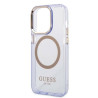 Guess GUHMP14XHTCMU Hardcase Gold Outline Translucent MagSafe for iPhone 14 Pro Max 6,7" / purple