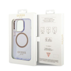 Guess GUHMP14XHTCMU Hardcase Gold Outline Translucent MagSafe for iPhone 14 Pro Max 6,7" / purple