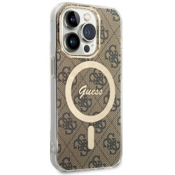 Guess GUHMP15LH4STW Hardcase IML 4G MagSafe for iPhone 15 Pro 6.1" / brown