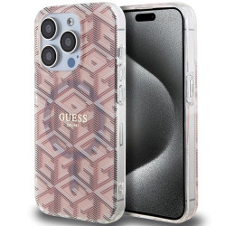 Guess GUHMP15LHGCUSTGP IML GCube MagSafe Hardcase for iPhone 15 Pro 6.1" / pink