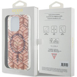 Guess GUHMP15LHGCUSTGP IML GCube MagSafe Hardcase for iPhone 15 Pro 6.1" / pink