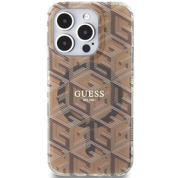 Guess GUHMP15LHGCUSTGW Hardcase IML GCube MagSafe for iPhone 15 Pro 6.1" / brown