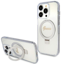 Guess GUHMP15LHRSGSD Hardcase Ring Stand Script Glitter for iPhone 15 Pro 6.1"