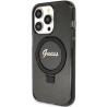 Guess GUHMP15LHRSGSK Hardcase Ring Stand Script Glitter MagSafe for iPhone 15 Pro 6.1" / black