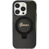 Guess GUHMP15LHRSGSK Hardcase Ring Stand Script Glitter MagSafe for iPhone 15 Pro 6.1" / black