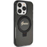 Guess GUHMP15LHRSGSK Hardcase Ring Stand Script Glitter MagSafe for iPhone 15 Pro 6.1" / black