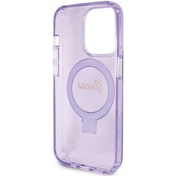 Guess GUHMP15LHRSGSU Hardcase Ring Stand Script Glitter MagSafe for iPhone 15 Pro 6.1"
