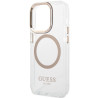 Guess GUHMP15LHTRMD Metal Outline Magsafe Hard Case for iPhone 15 Pro 6.1" / gold
