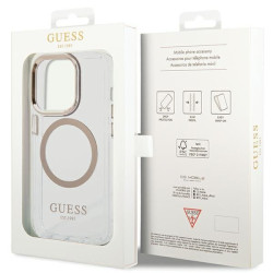 Guess GUHMP15LHTRMD Metal Outline Magsafe Hard Case for iPhone 15 Pro 6.1" / gold