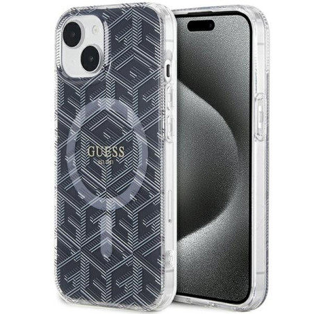 Guess GUHMP15MHGCUSTGK Hardcase IML GCube MagSafe for iPhone 15 Plus/14 Plus 6.7" / black