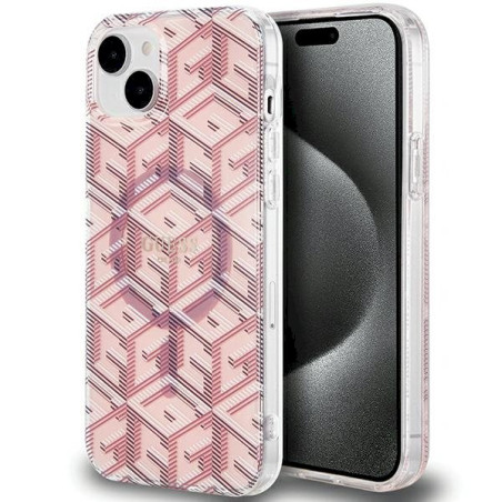 Guess GUHMP15MHGCUSTGP IML GCube MagSafe Hardcase for iPhone 15 Plus/14 Plus 6.7" / pink