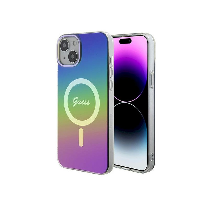 Guess GUHMP15MHITSK Hardcase IML Iridescent MagSa for iPhone 15 Plus/14 Plus 6.7"