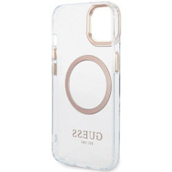 Guess GUHMP15MHTRMD Metal Outline Magsafe Hard Case for iPhone 15 Plus / 14 Plus 6.7" / gold
