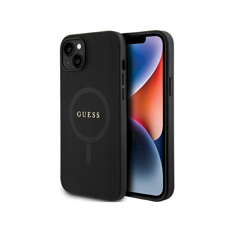 Guess GUHMP15MPSAHMCK Hardcase Saffiano MagSafe for iPhone 15 Plus / 14 Plus 6.7" / black