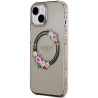 Guess GUHMP15SHFWFCK Hardcase IML Flowers Wreatch MagSafe for iPhone 15 / 14 / 13 6.1" / black