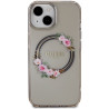 Guess GUHMP15SHFWFCK Hardcase IML Flowers Wreatch MagSafe for iPhone 15 / 14 / 13 6.1" / black