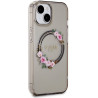 Guess GUHMP15SHFWFCK Hardcase IML Flowers Wreatch MagSafe for iPhone 15 / 14 / 13 6.1" / black