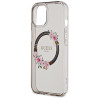 Guess GUHMP15SHFWFCK Hardcase IML Flowers Wreatch MagSafe for iPhone 15 / 14 / 13 6.1" / black
