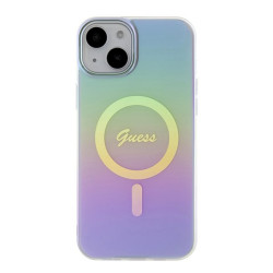 Guess GUHMP15SHITSU Hardcase IML Iridescent MagSafe for iPhone 15 / 14 / 13 6.1" / purple
