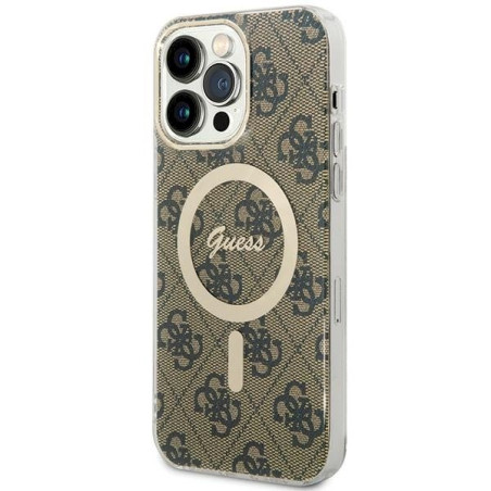 Guess GUHMP15XH4STW Hardcase IML 4G MagSafe for iPhone 15 Pro Max 6.7" / brown
