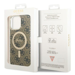 Guess GUHMP15XH4STW Hardcase IML 4G MagSafe for iPhone 15 Pro Max 6.7" / brown